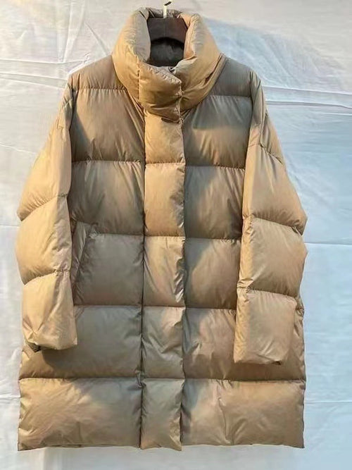 Women's Mid-Length Down Jacket – Ultra Warm with Stand Collar