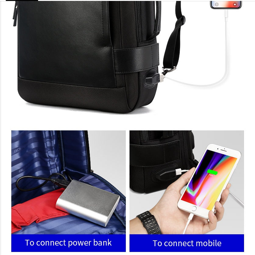 New business computer backpack travel waterproof men's backpack usb rechargeable backpack