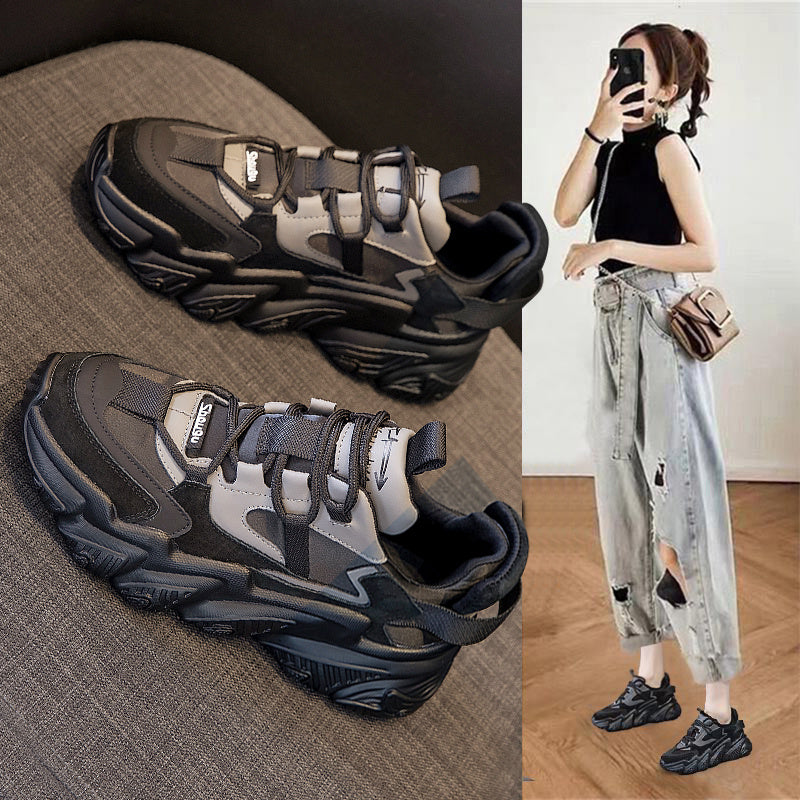 Shoes Women New Thick Soled Women S Shoes Versatile Sports Shoes Black Fashion Net Red Daddy Shoes Spring