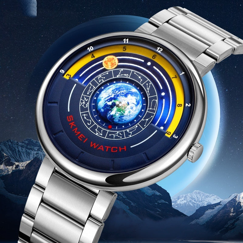 Quartz Watch Trendy Cool Blue Starry Dial