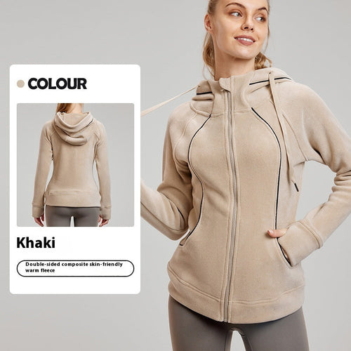 Women's Long Sleeve Yoga Jacket – Lightweight Sportswear with Hidden
