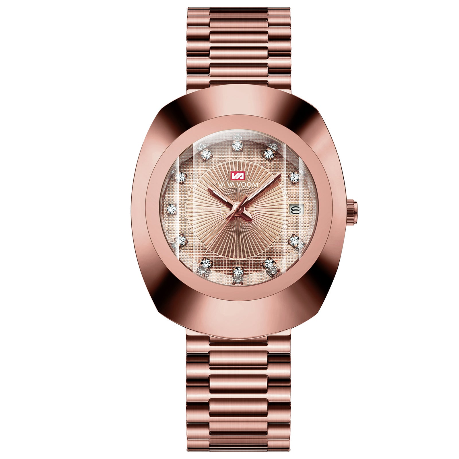 Couple Quartz Watch Yellow Gold Diamond Waterproof Steel Belt Watch