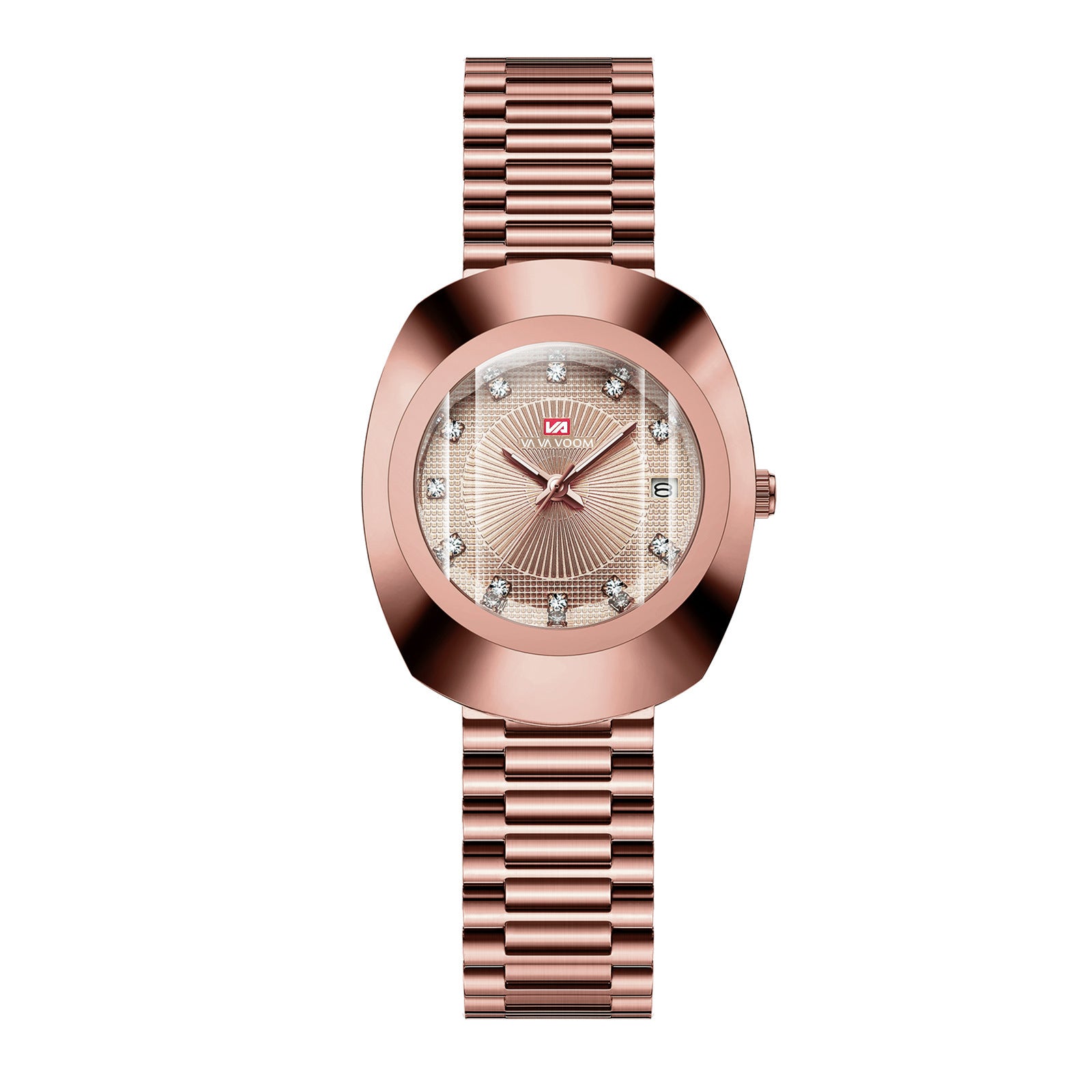 Couple Quartz Watch Yellow Gold Diamond Waterproof Steel Belt Watch