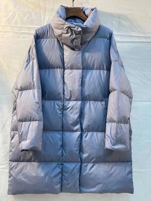 Women's Mid-Length Down Jacket – Ultra Warm with Stand Collar