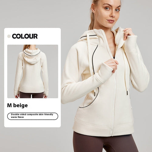 Women's Long Sleeve Yoga Jacket – Lightweight Sportswear with Hidden