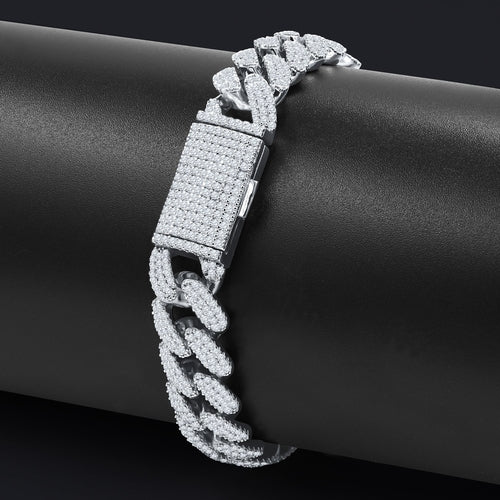 JAZRIC 12MM BRASS ICED OUT BRACELET | 963781