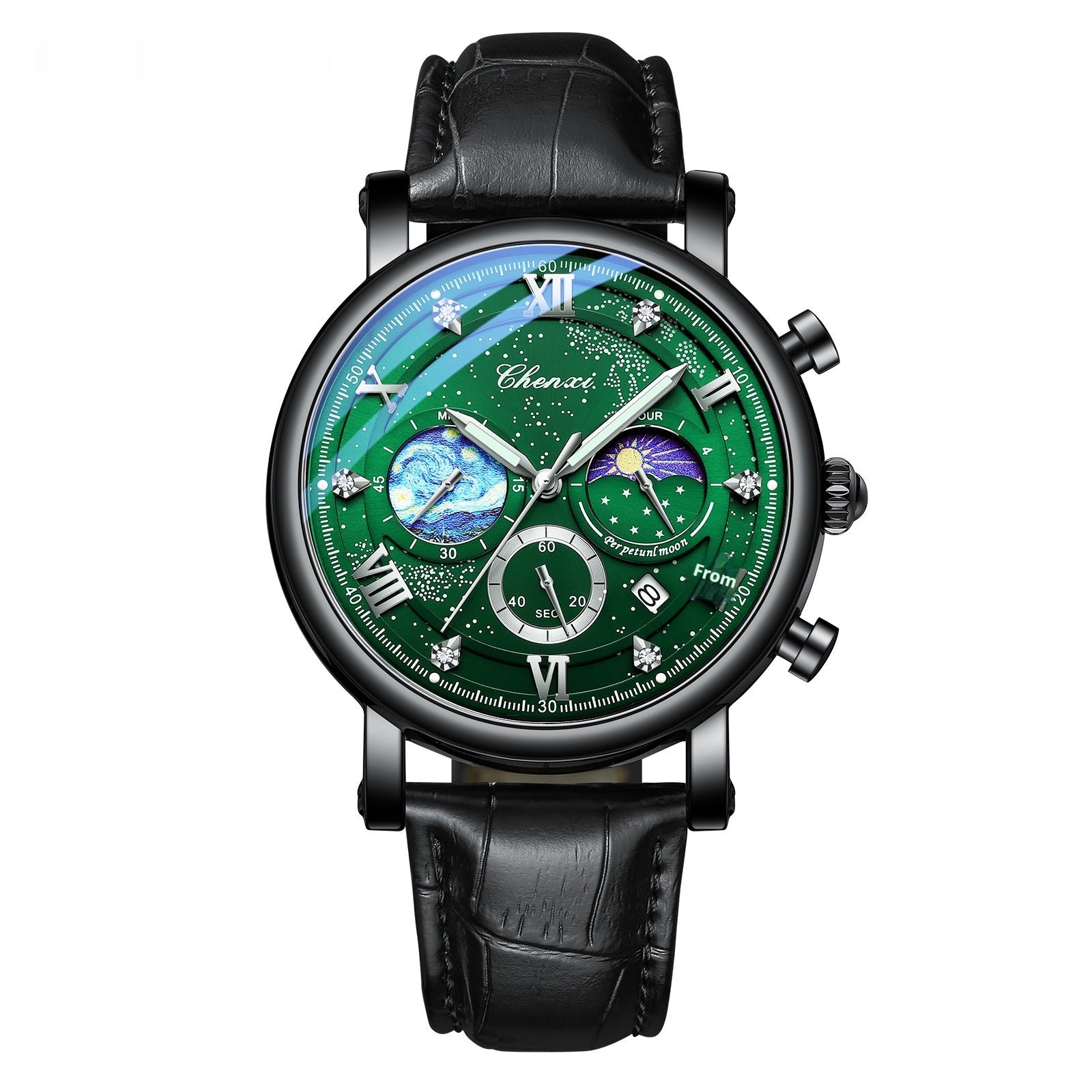 Multifunctional Luminous Moon Phase Calendar Watch
