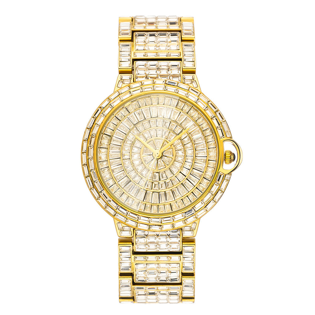 Fashion Full Square Diamond Hip Hop Full Diamond Men's Watch