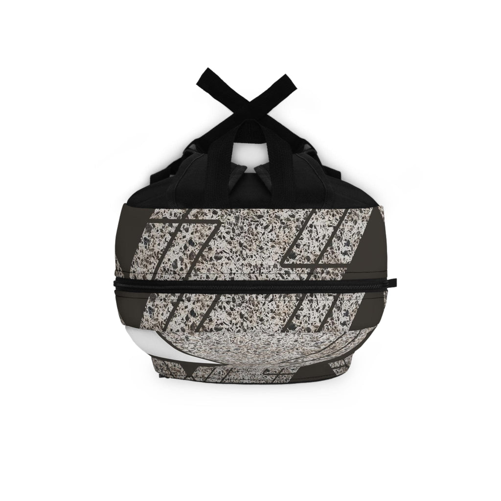 Backpack - Large Water-resistant Bag - Brown and White Triangular