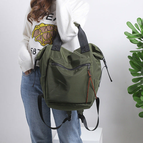 Fashion Nylon Waterproof Backpack Women Large Capacity Schoolbags
