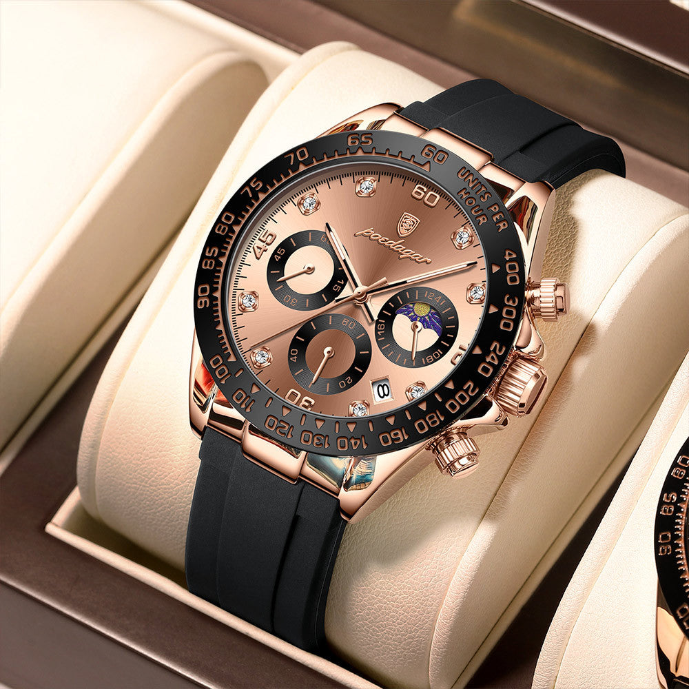 Silicone Band Fashion New Multi-functional Men's Watch
