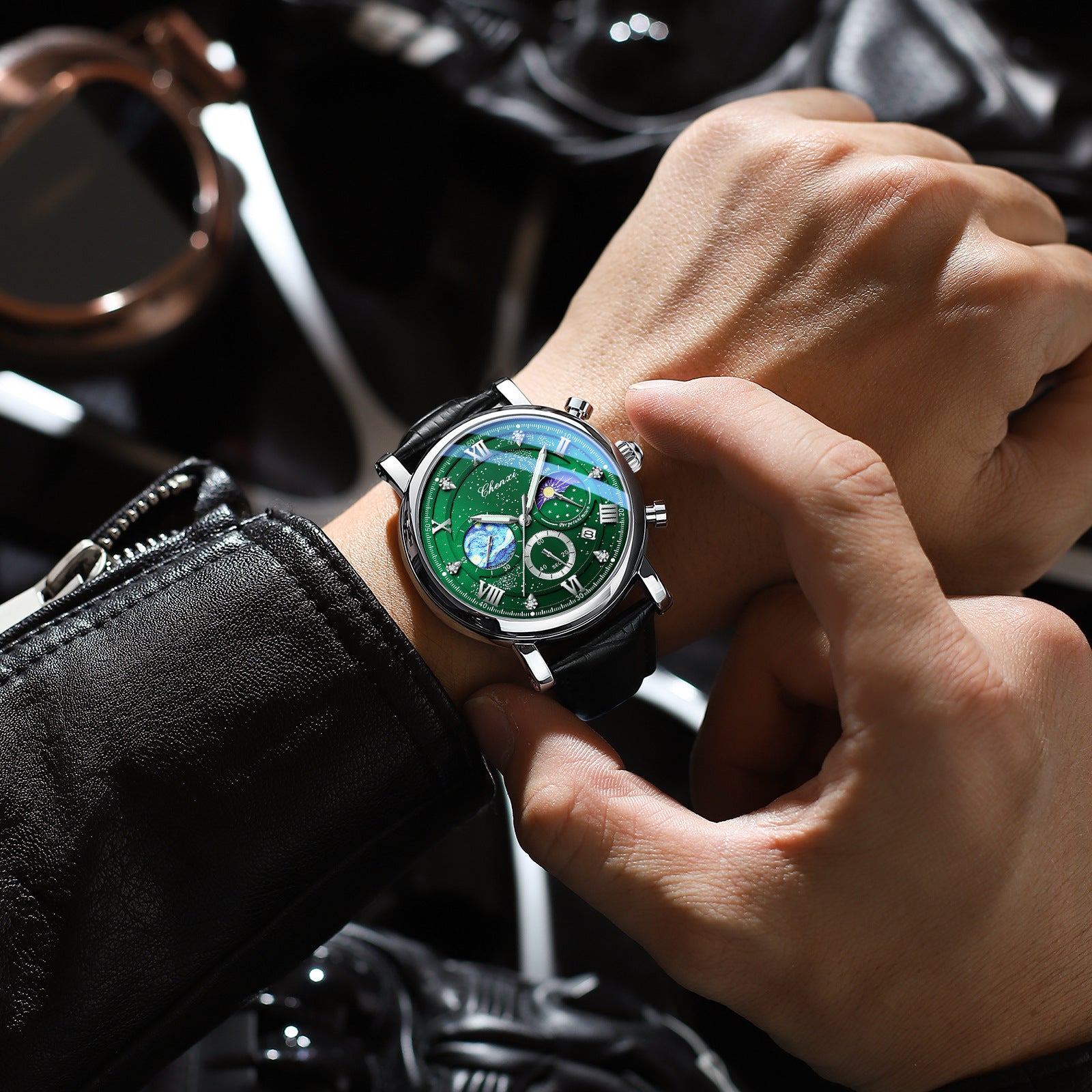 Multifunctional Luminous Moon Phase Calendar Watch