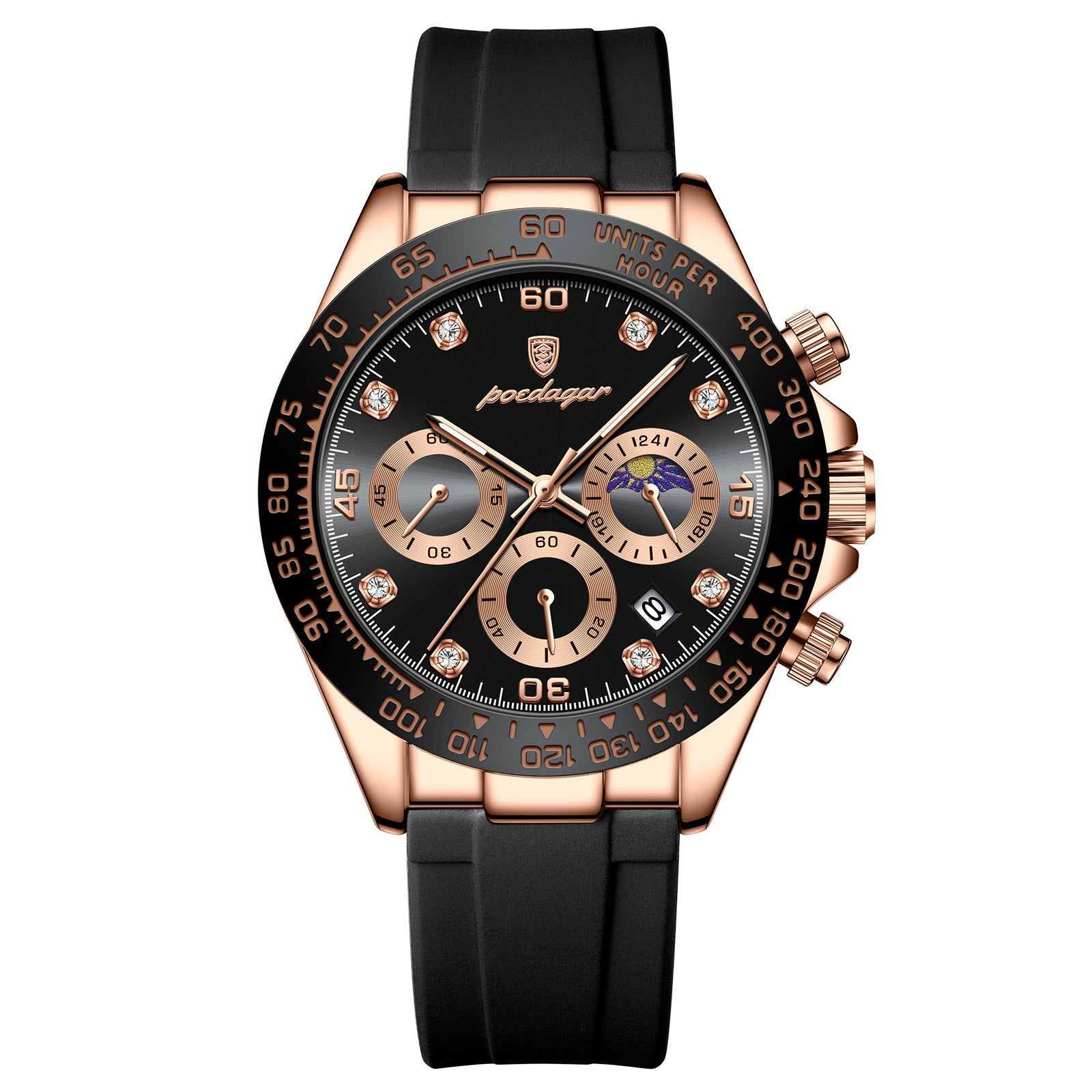 Silicone Band Fashion New Multi-functional Men's Watch