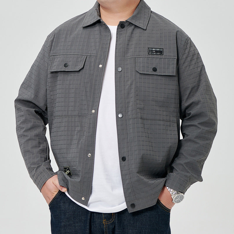 Plus-sized Size Plaid Jacket For Men