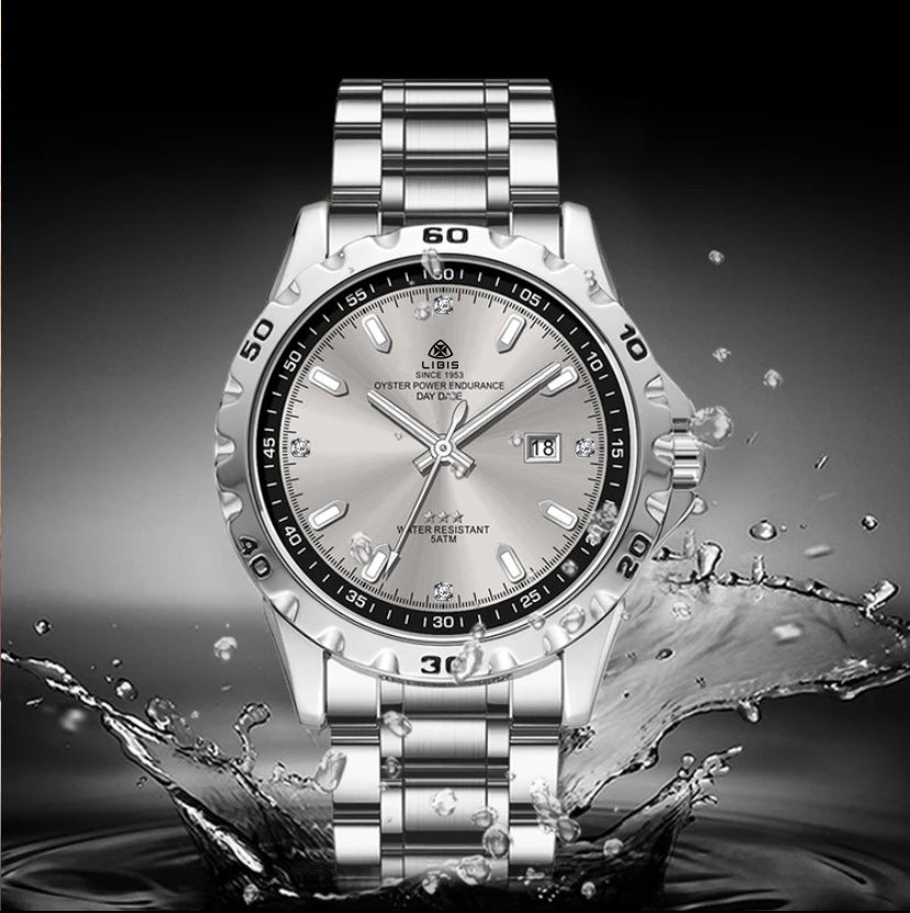 Quartz Luminous Waterproof Stainless Steel Strap Watch