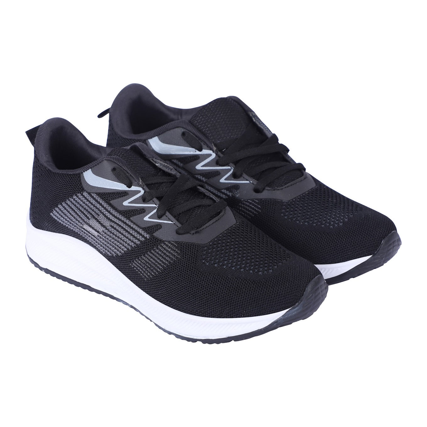 Men Lace Up Running Shoes, Black (Size-8 UK)