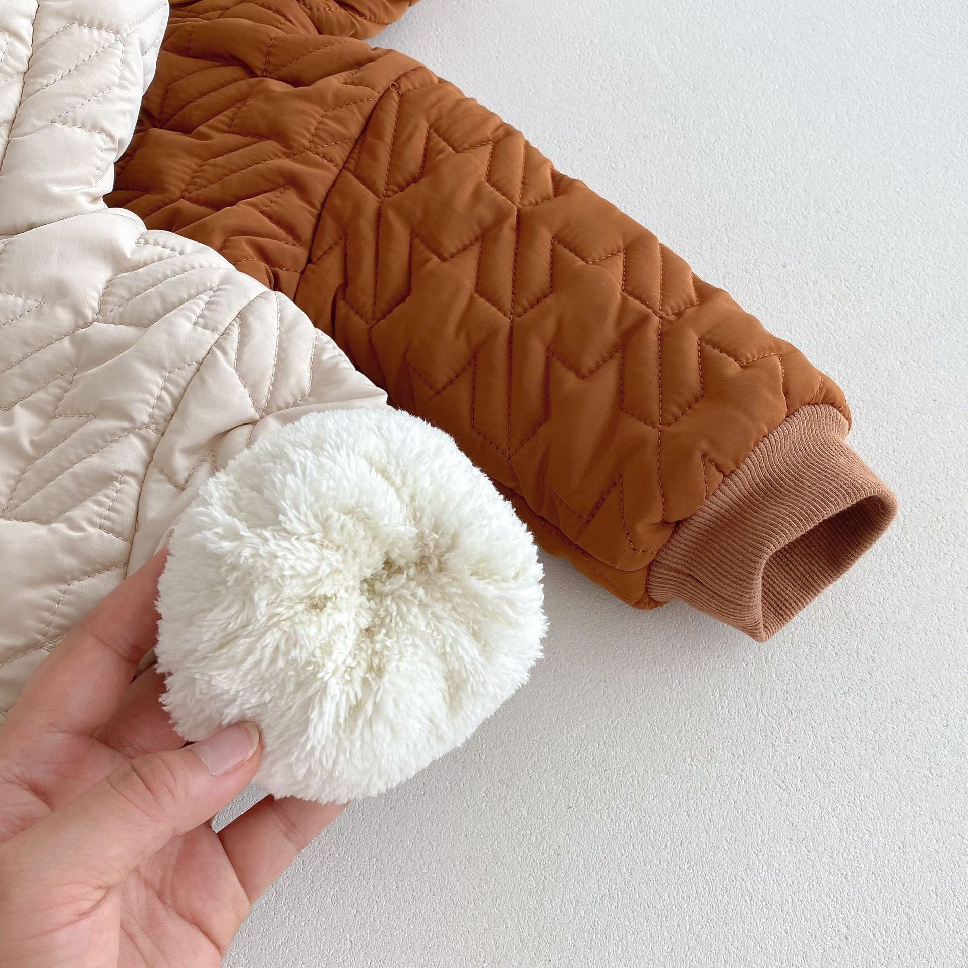 Winter Infant Baby Teddy Paws Pattern Long Sleeves Coat With Thick