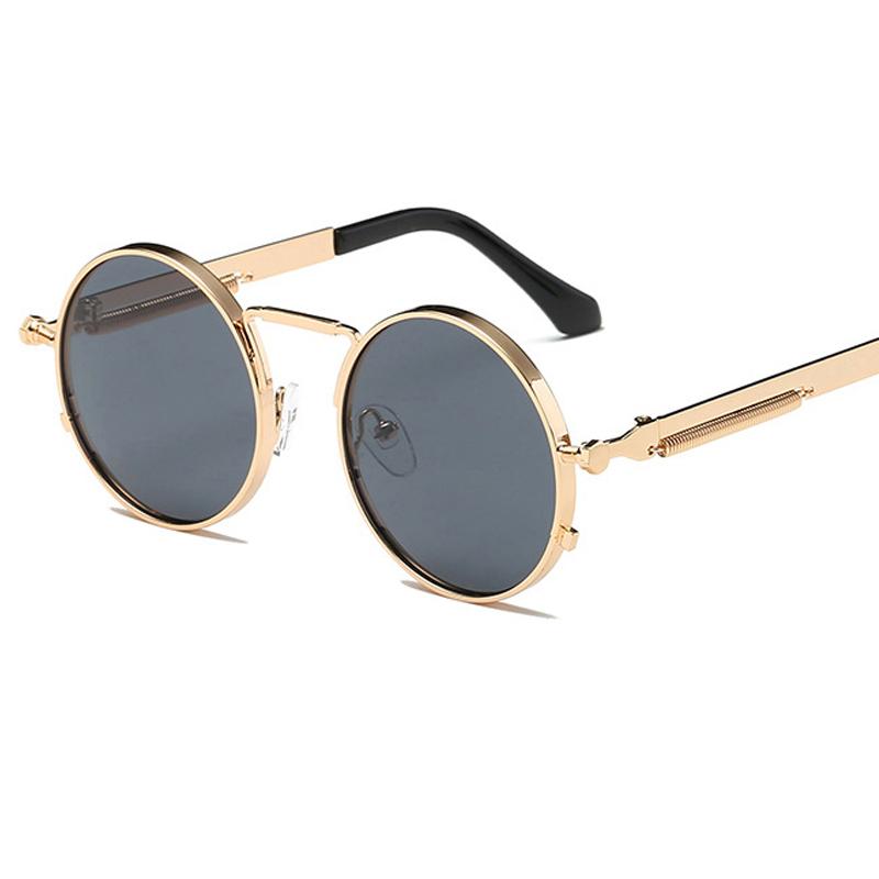 vintage round sunglasses retro steampunk sun glasses women brand